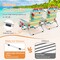 Set of 2 Lightweight Foldable Beach Chairs with Cup Holder and Storage Pockets
